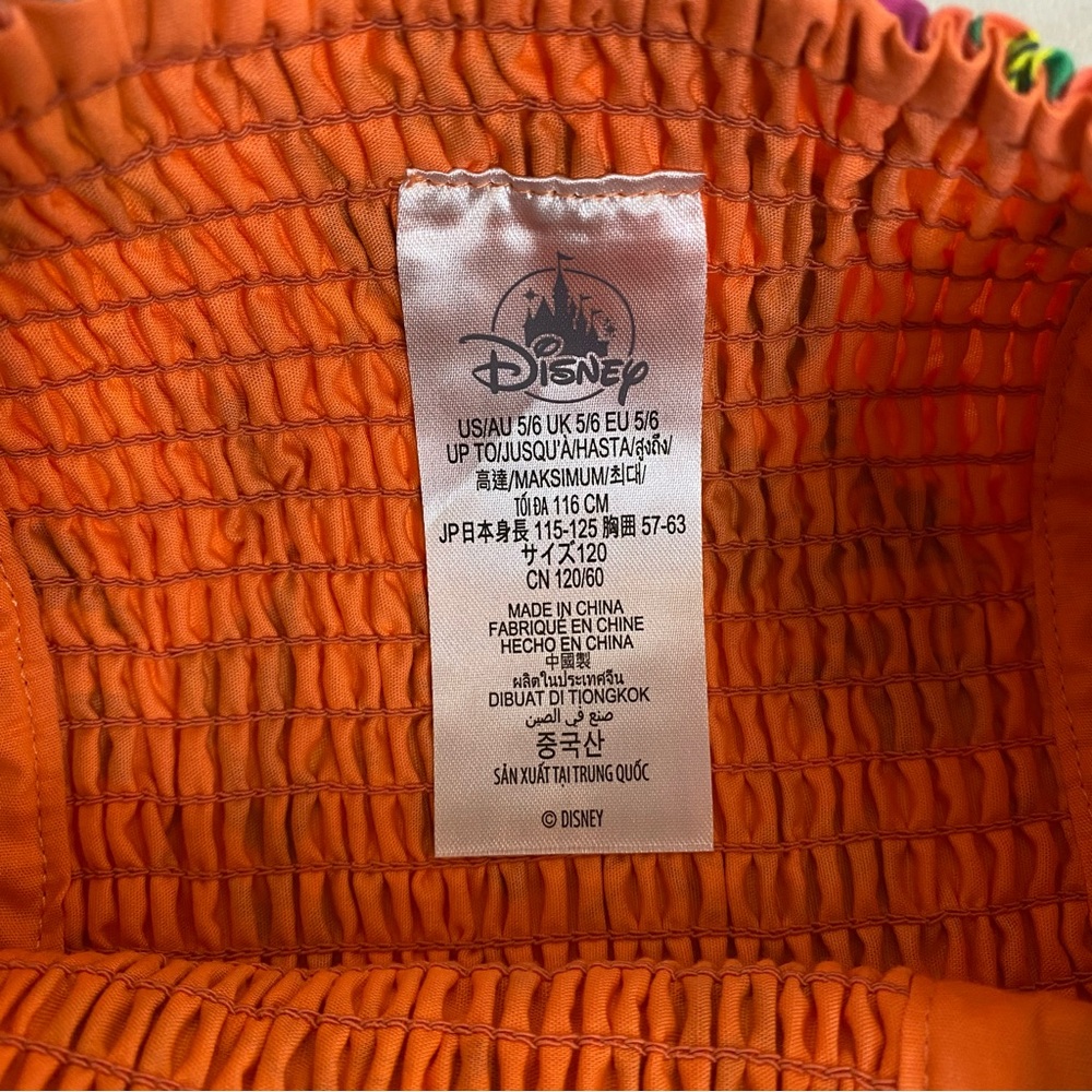 NWOT Disney Encanto Bright Tropical Print Sundress - Orange Floral Size 5/6 - Picture 9 of 11